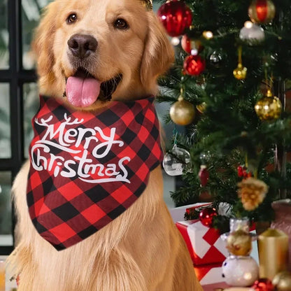 10/1PCS Christmas Dog Cat Triangle Scarf Cartoon Santa Claus snowman Triangle Scarf Pet Saliva Towel Christmas Pet Supplies