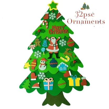 Kids DIY Felt Xmas Tree Set Christmas Home Decorations 2026 New Year Navidad Ornaments Creative Gift Idea
