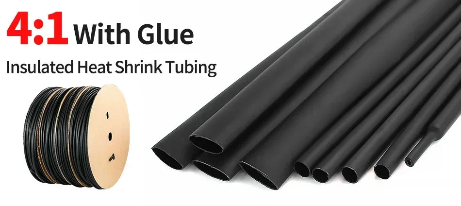 5 Meter 4:1 Dual Wall Heat Shrink Tube with Glue Heat Shrinkable Tubing 4-32mm