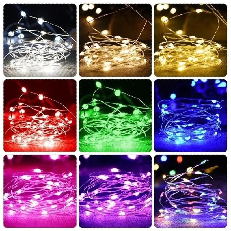 USB Copper Wire LED String Lights Waterproof Fairy Garland 2M/100LED