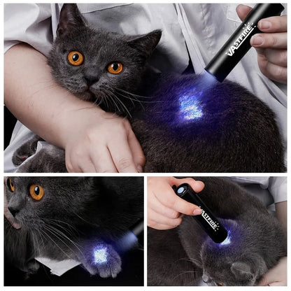 5W 365nm Mini UV Flashlight USB Rechargeable Ultraviolet Torch Pets Urine Cat tinea Money Ore Scorpion Detection Purple Light