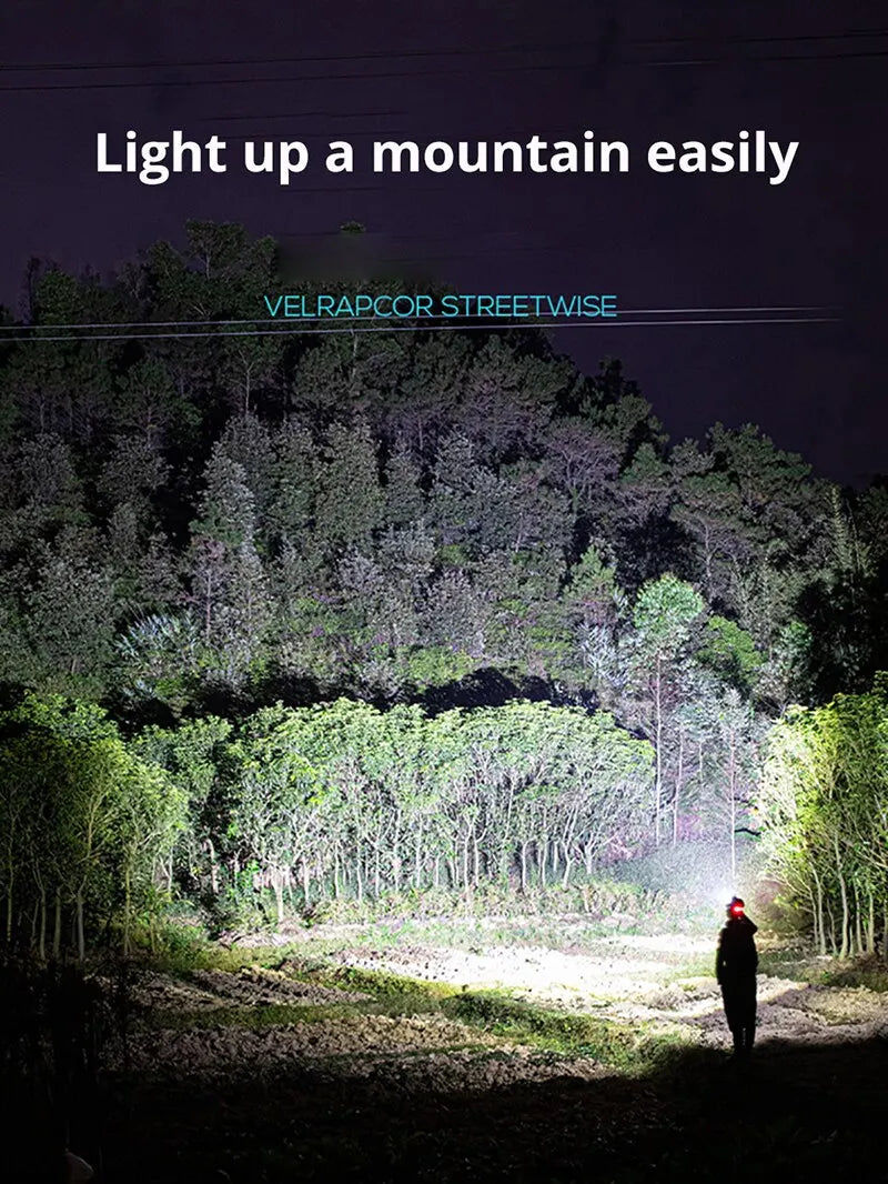 9000LM Zoom Headlamp Super Bright XHP50 Sensor LED Head Torch Usb Rechargeable Outdoor Camping Searching Headlight Flashlight