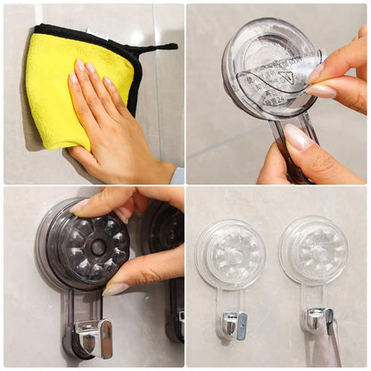 Nail-Free Vacuum Suction Cup Wall Hooks — Reusable Heavy Duty Traceless Hanger for Bathroom Kitchen Clothes