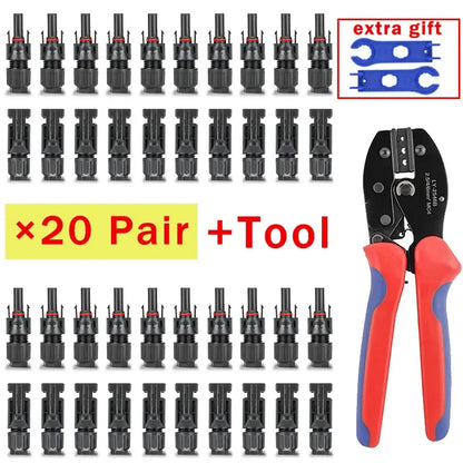400/200/100/40/20/10 Pcs Photovoltaic Solar Connector 1000V30A Wholesale Panel Connectors Kit for PV/MC Cable 2.5/4/6mm²