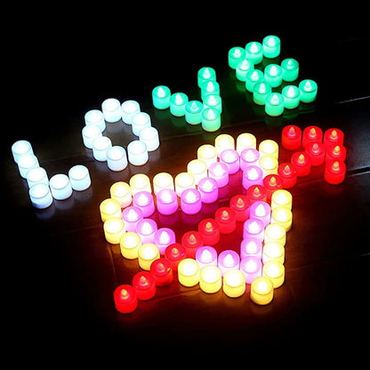 Flameless LED Tealight Candle Heart Shape 48/1PCS