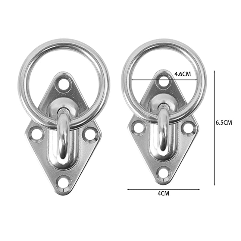 Heavy Duty Stainless Steel Pad Eye Plate – Rhombic Boat Wall & Ceiling Mount Hook Ring for Sun Shade Sail & Hammock