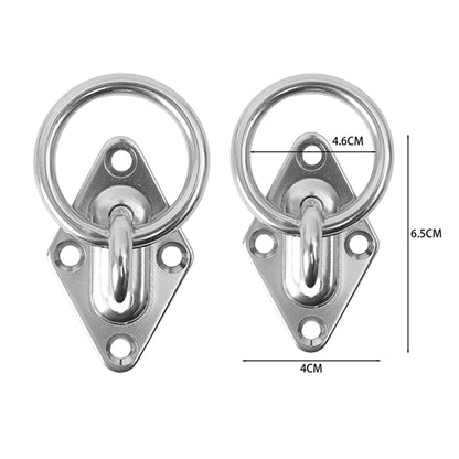 Heavy Duty Stainless Steel Pad Eye Plate – Rhombic Boat Wall & Ceiling Mount Hook Ring for Sun Shade Sail & Hammock