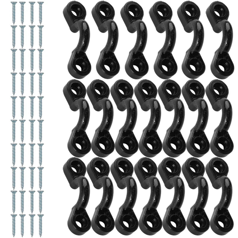 20/5Set Kayak Clips – Inflatable Boat Deck Rigging Fixed Eye Kit for Marine Boat, Rowing & Aquatic Sports Accessories
