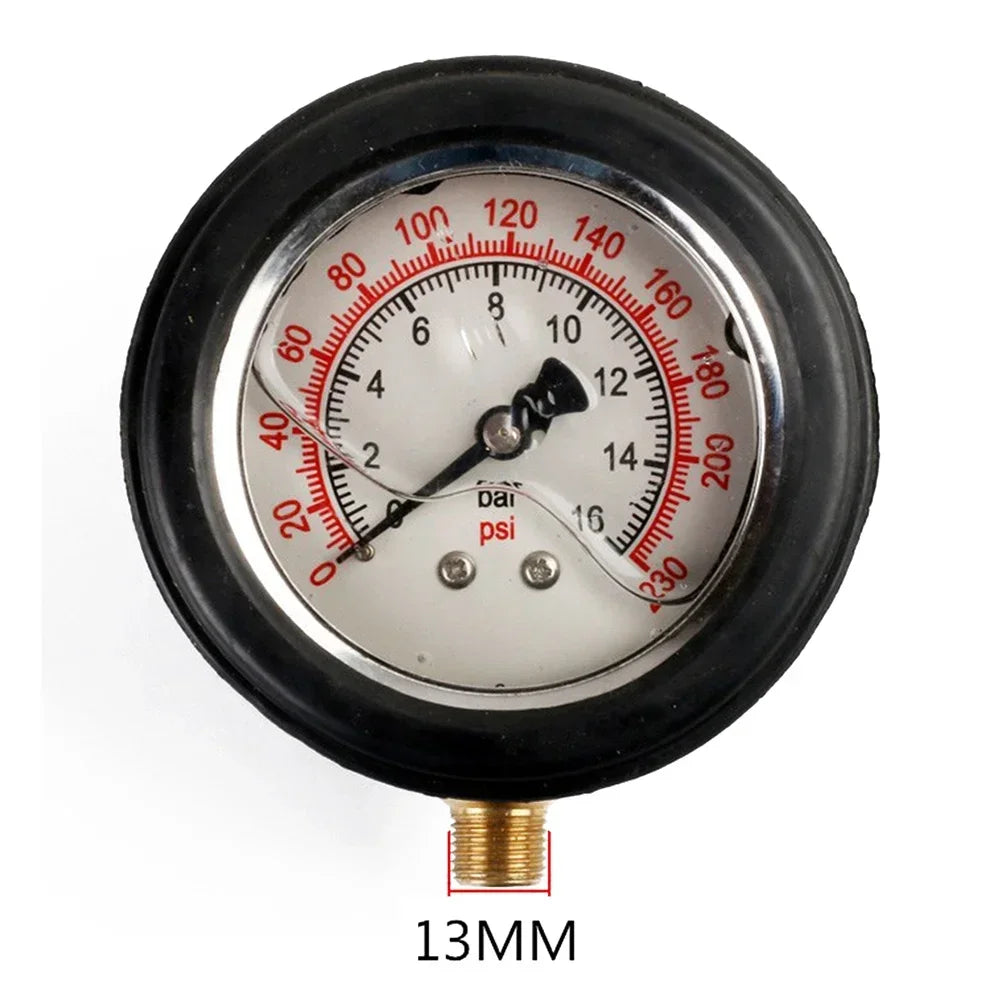 0–220psi Car Tire Air Pressure Gauge for Inflator Pump, Tire Repair Tool with 11mm & 13mm Thread Diameter