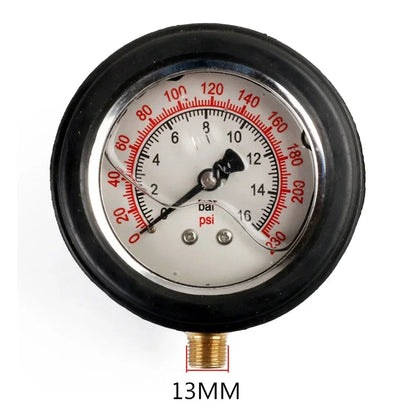 0–220psi Car Tire Air Pressure Gauge for Inflator Pump, Tire Repair Tool with 11mm & 13mm Thread Diameter