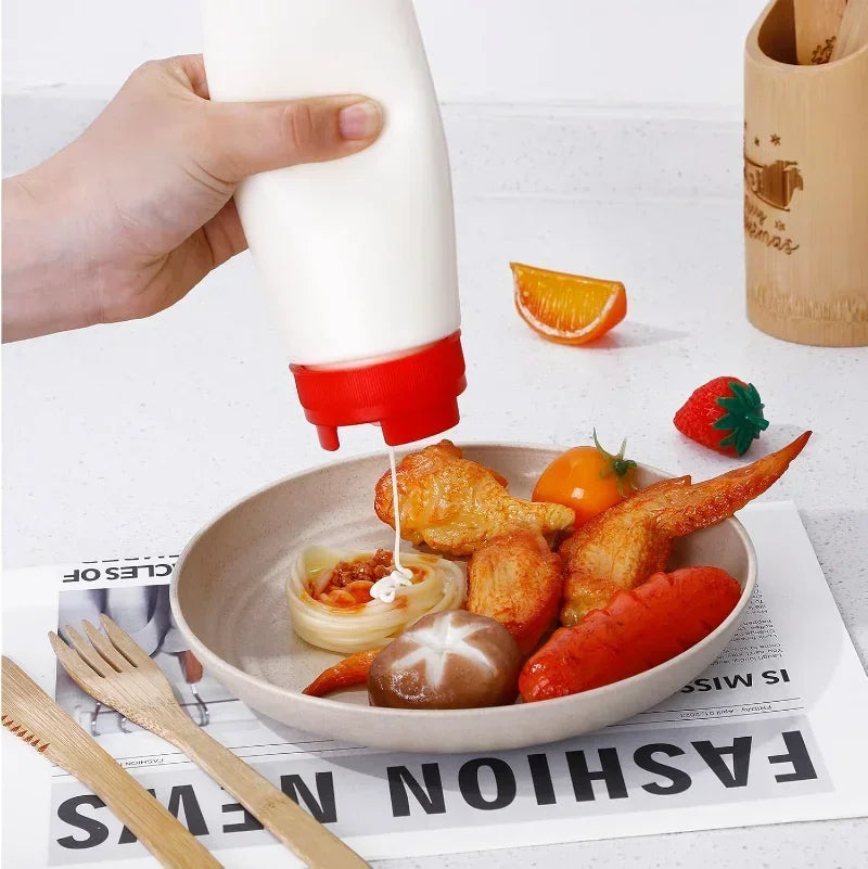 16oz Double Ended Sauce Squeeze Bottle Salad Dressing Dispenser