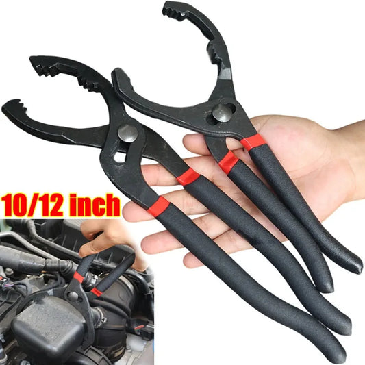 10/12Inch Oil Filter Pliers Clamp Type Wrench Oil Filter Remove Disassembly Tool Filter Element Wrench for Truck Car Repair