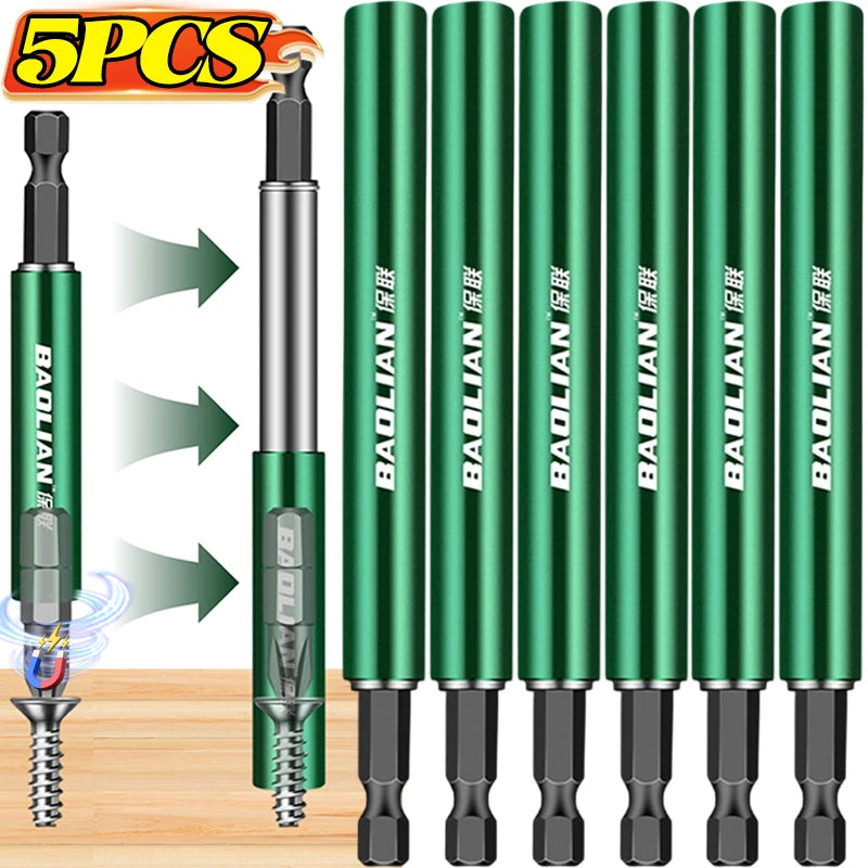 80/120mm Magnetic Hexagonal Handle Extension Connecting Rod 1/4 Telescopic Quick Release Electric Drill Screwdriver Bit Holder