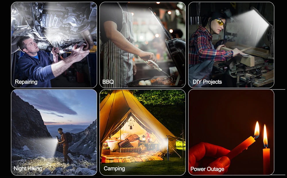 700LM COB LED Flashlight USB Rechargeable Magnetic Work Light Powerful Portable Lanterna Built In Battery 3000Mah Camping Torch