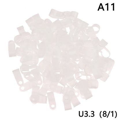 100Pcs/Pack U-Type R-Type Nylon Clamp Cable Clips Plastic Hose Fasteners Mount Fix Hardware Electrical Fitting Wire Management