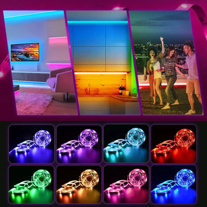USB LED Strip Light RGB 2835 SMD Flexible Tape with Remote 1-5M Backlight