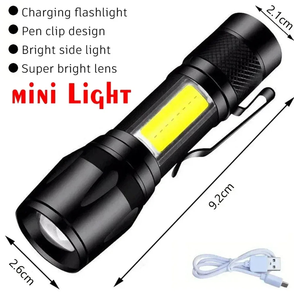 best rechargeable flashlight with zoom Flashlights High Lumens, 100000LM LED Super Bright Flash Light Powered by a rechargeable 18650 2000 mAh lithium Ultra Bright LED Flashlight Battery
