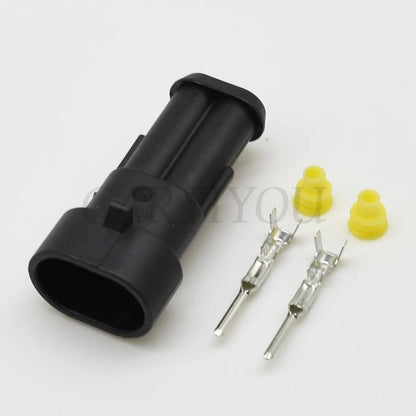 2 Pin 1.5mm Waterproof Connector 282080-1 282104-1 DJ7021-1.5-11/21 PA66 Male Female Seal