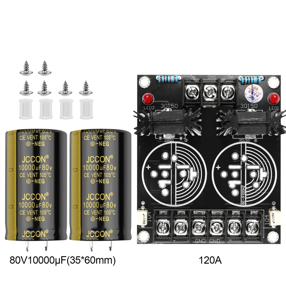 Schottky Rectifier Power Supply Board 120A for DIY Speaker Amplifier