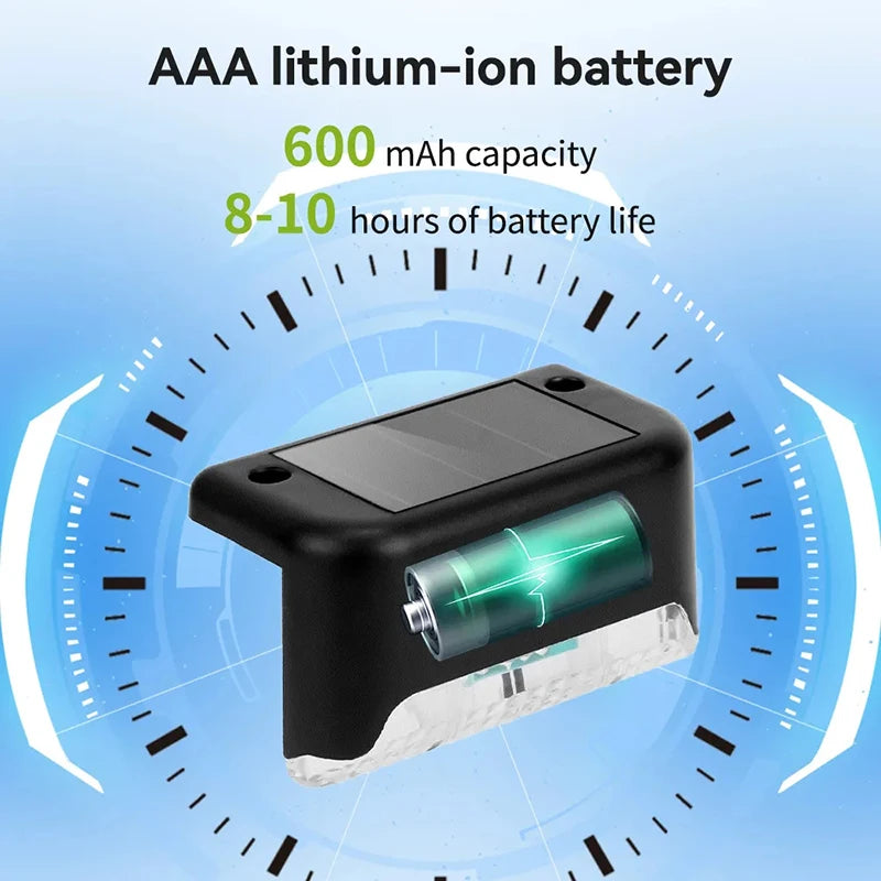 Solar Pathway Light – Outdoor Garden Step Light Waterproof Fence Lighting Yard Decor Stair Lamp with Warm White LED