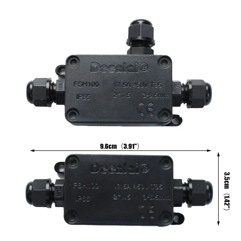 IP66 Waterproof Outdoor Junction Box 2/3 Way Electrical Cable Connector Case