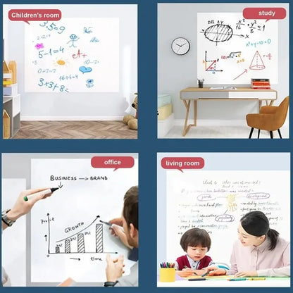 Electrostatic Whiteboard Wall Sticker – Premium Static Cling, No Damage, Easy to Clean & Reusable for Home, Office & School