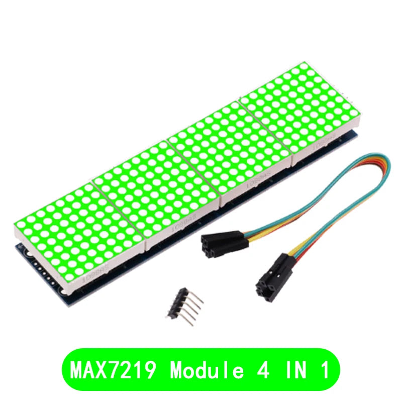 MAX7219 4-in-1 Dot Matrix Display Module with 5-Pin Interface for Arduino Microcontroller Projects