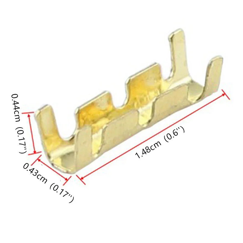 Electrical Wire 0.5-1.5mm2 Gold Brass Plated Tin Surface Uninsulated Female Spade Terminal Connectors Terminals Crimp