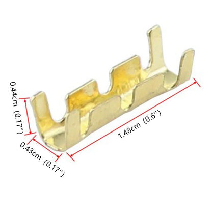 Electrical Wire 0.5-1.5mm2 Gold Brass Plated Tin Surface Uninsulated Female Spade Terminal Connectors Terminals Crimp