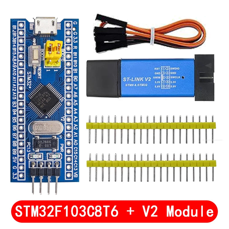 STM32F103C8T6 CH32F103C8T6 ARM Cortex-M3 Development Board with ST-LINK V2 Programmer