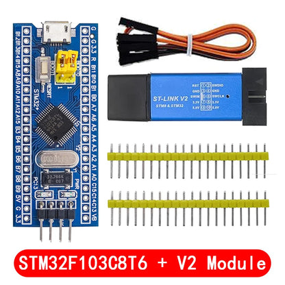 STM32F103C8T6 CH32F103C8T6 ARM Cortex-M3 Development Board with ST-LINK V2 Programmer