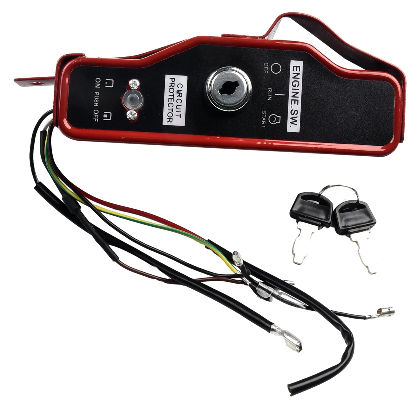 Engines Generator Pump Ignition Switch 168F/170F 188F/190F 20.5 X 7 Cm/8.07 \\\\\\\"x 2.76\\\\\\\" Iron Red+black Brand New