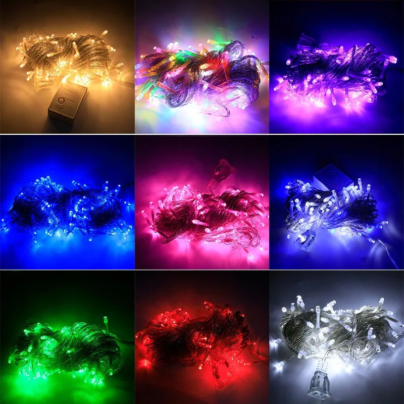 220V Christmas New Year LED String Lights 10M 20M Garland Outdoor Wedding Party Festoon Fairy Decoration Lamp