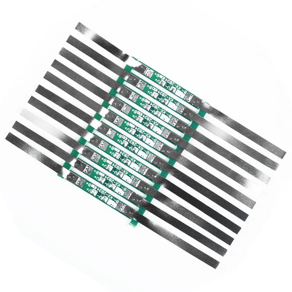 3A Protection Board Kit for 3.7V 18650 Li-ion Battery with Solder Tabs JB 28×3mm, Over-Discharge Protection 4.275±0.025V