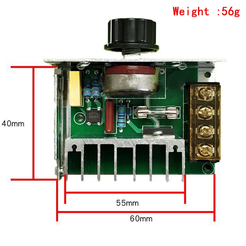 New 4000W Imports Of High-Power Thyristor Electronic Regulator Dimming Speed Thermostat Housing With Lnsurance
