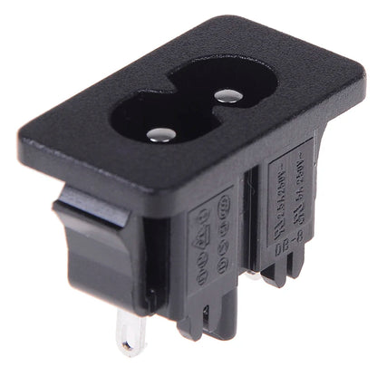 New 5Pcs IE320 C8 Power Plug AC250v 2.5a Iec320 C8 Male 2 Pins Power Inlet Socket Contor