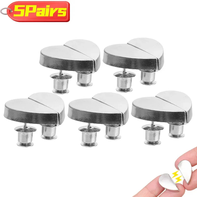 Heart-Shaped Curtain Magnetic Clips — Nail-Free Detachable Window Curtain Magnet Buckle Adjustment Buttons