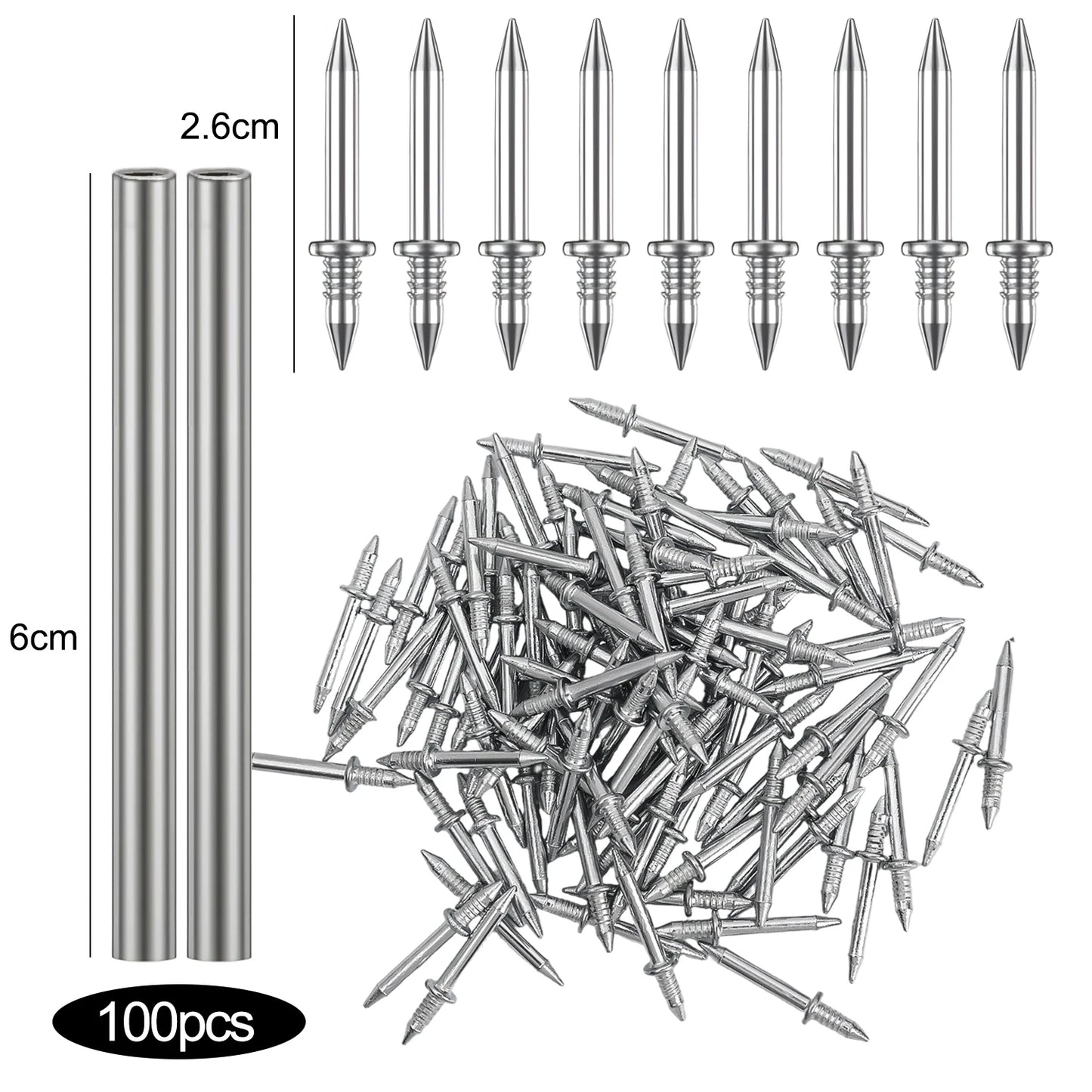 Double Head Seamless Nails — Skirting Board Thread Nail No-Trace Metal Rust-Proof Fixator for Wood 200pcs