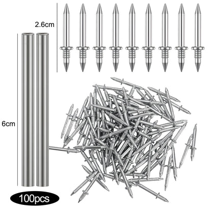 Double Head Seamless Nails — Skirting Board Thread Nail No-Trace Metal Rust-Proof Fixator for Wood 200pcs