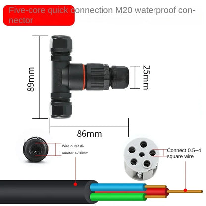IP68 Waterproof Cable Connector I/T Type Junction Box 2-pin 3-pin 4-pin 5-pin Electrical Terminal LED Lights Wire Waterproof Box