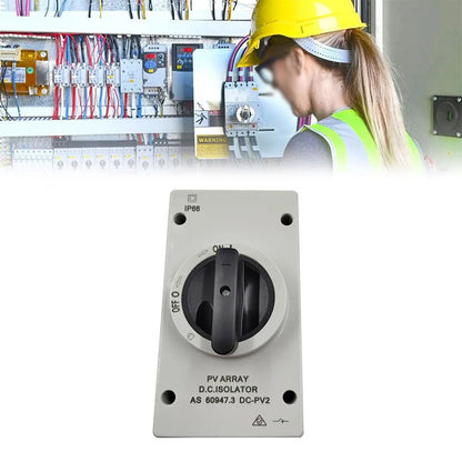 50 60HZ Isolation Switch Isolation Switch From 300V To 1000V Gray Plastic Silver Contacts 32A 1000V Above 440V