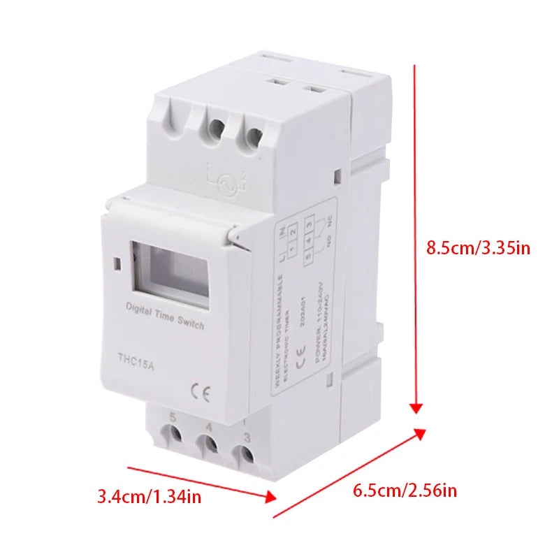 1pc Electronic Weekly 7 Days Programmable Digital Timer Switch Relay Control 220V 230V 10A 16A Din Rail THC15A Timer