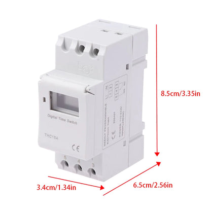 1pc Electronic Weekly 7 Days Programmable Digital Timer Switch Relay Control 220V 230V 10A 16A Din Rail THC15A Timer
