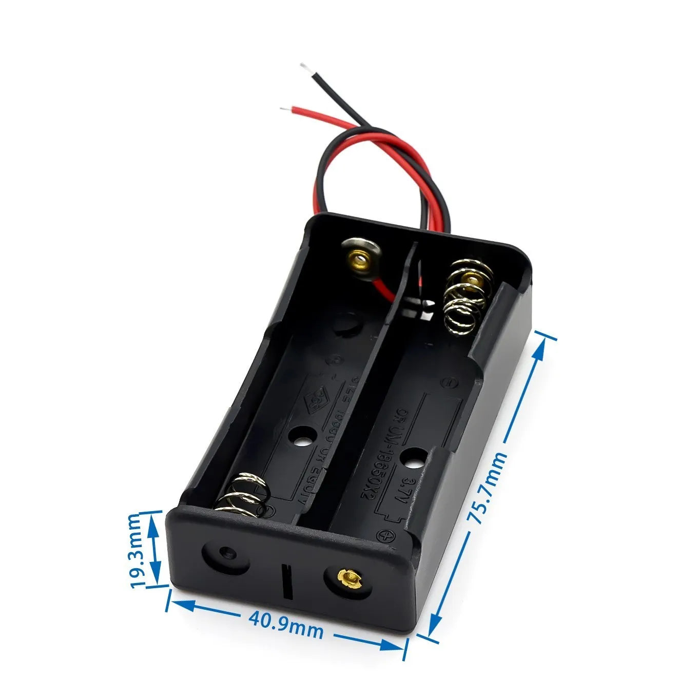 Plastic 18650 Battery Storage Box Case with 1–4 Slots and Wire Leads DIY Holder