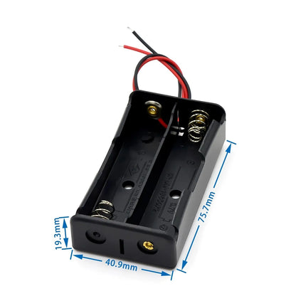 Plastic 18650 Battery Storage Box Case with 1–4 Slots and Wire Leads DIY Holder