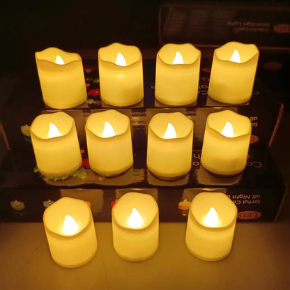 Flameless LED Candle Lights Creative Wishing Led Tea Lamp Warm White Halloween Wedding Christmas Decoration Candle Light