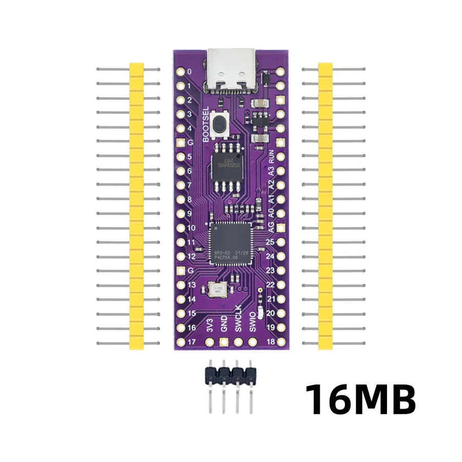 Raspberry Pi Pico RP2040 Lite Board Dual-Core ARM Cortex-M0+ with 4MB/16MB Flash USB Type-C for Arduino and MicroPython