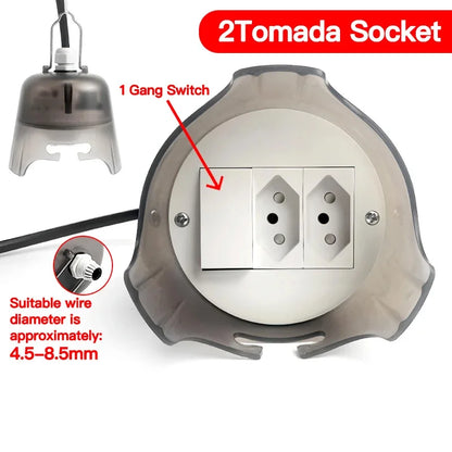 Outdoor Waterproof Electrical Socket Box Weatherproof Rainproof Power Outlet with Protective Cover for Garden Patio