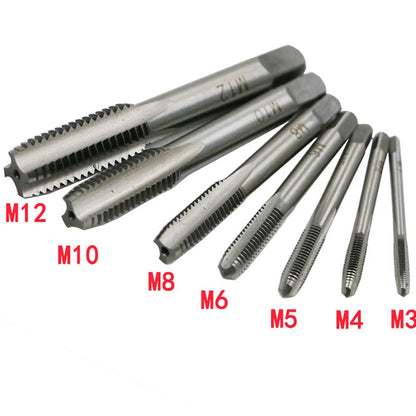 7Pcs For M3 Metric Thread Tap Drill Bits Set with HSS Straight Fluted Screw Taps for Stainless Steel and General Steel