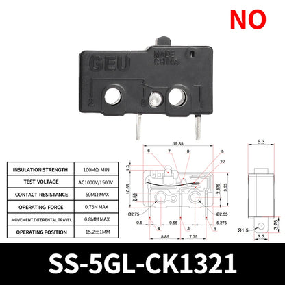 10/50/100Pcs Micro Limit Switch SPDT Snap Action, 5A 250V Mini Switch for Home Appliance, Control Circuit, DIY Projects